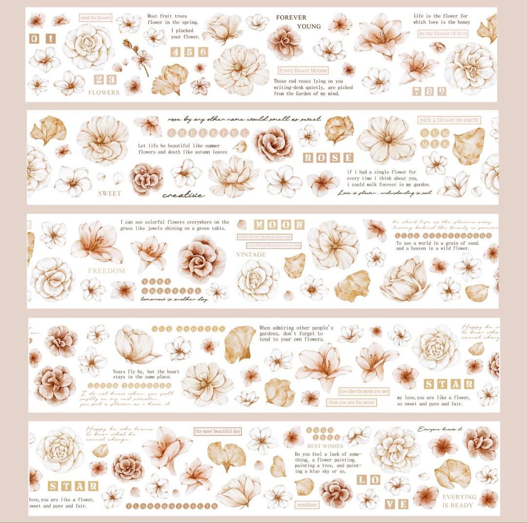 墨墨若墨《小棕花》海外マスキングテープ　マステ 【1785】