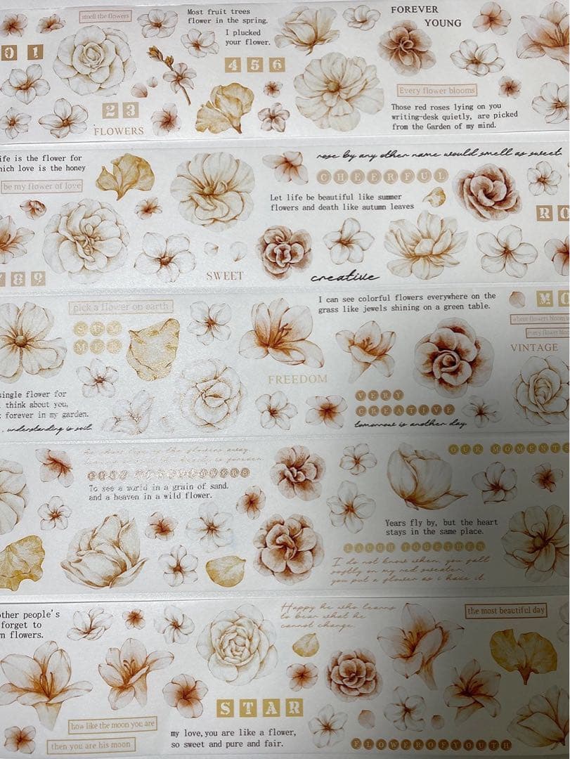 墨墨若墨《小棕花》海外マスキングテープ　マステ 【1785】