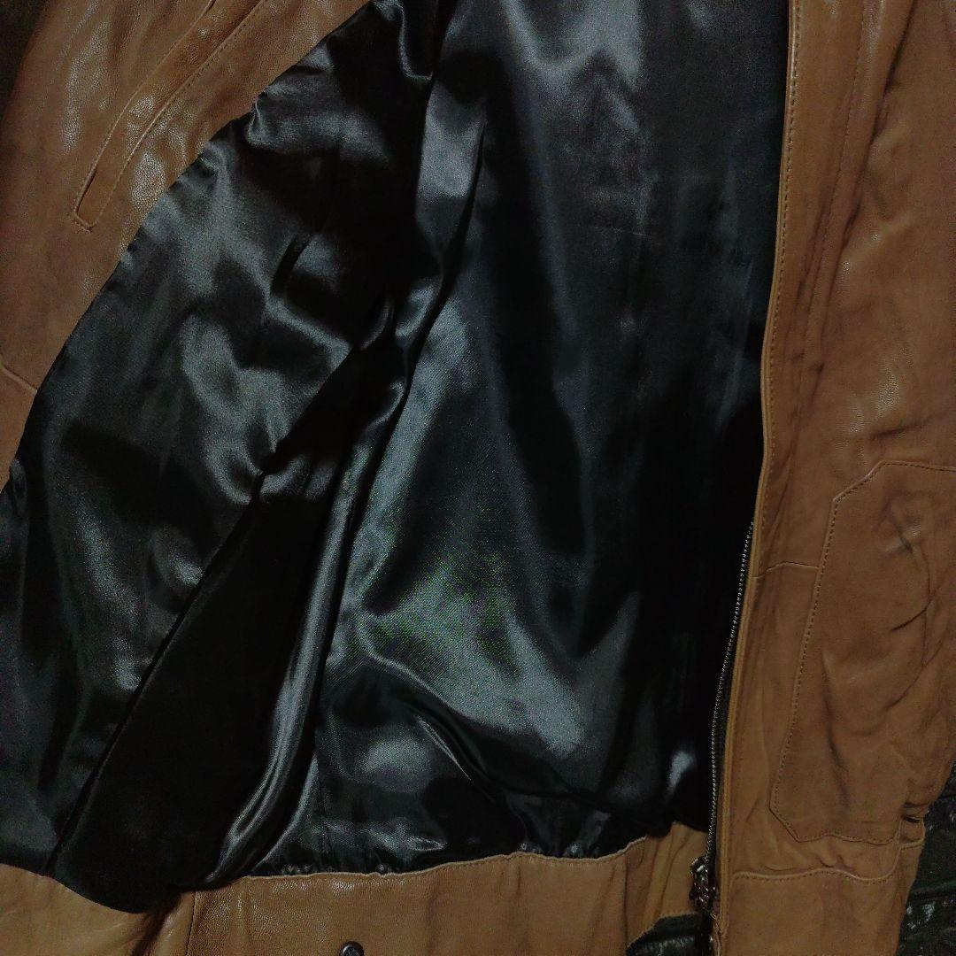 未使用に近いＳＣＨＯＲＬ アンティーク加工シングルライダース ブラウン Sz42