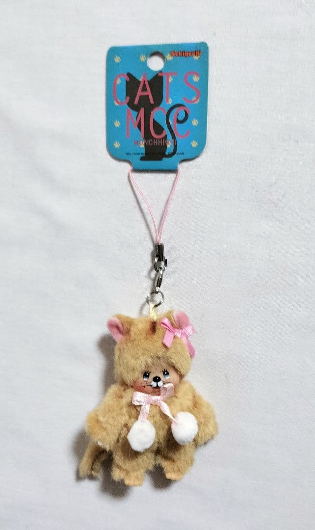 【希少】モンチッチ 茶ネコ CATS ストラップ ベビチッチ セキグチ 猫