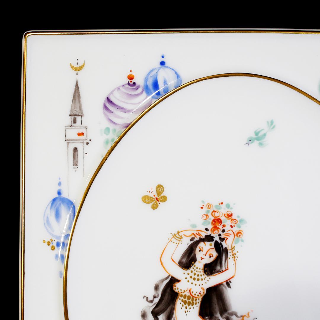 【レア極美品１級】マイセン アラビアンナイト 千夜一夜物語 陶板画 プラーク ②