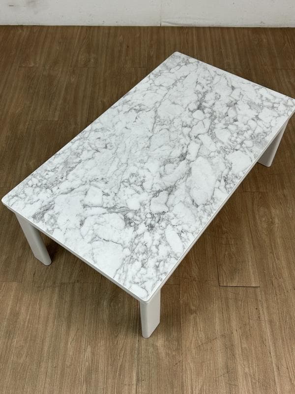 省エネスリム折れ脚こたつ105MWH リバーシブル　石目デザインコタツ