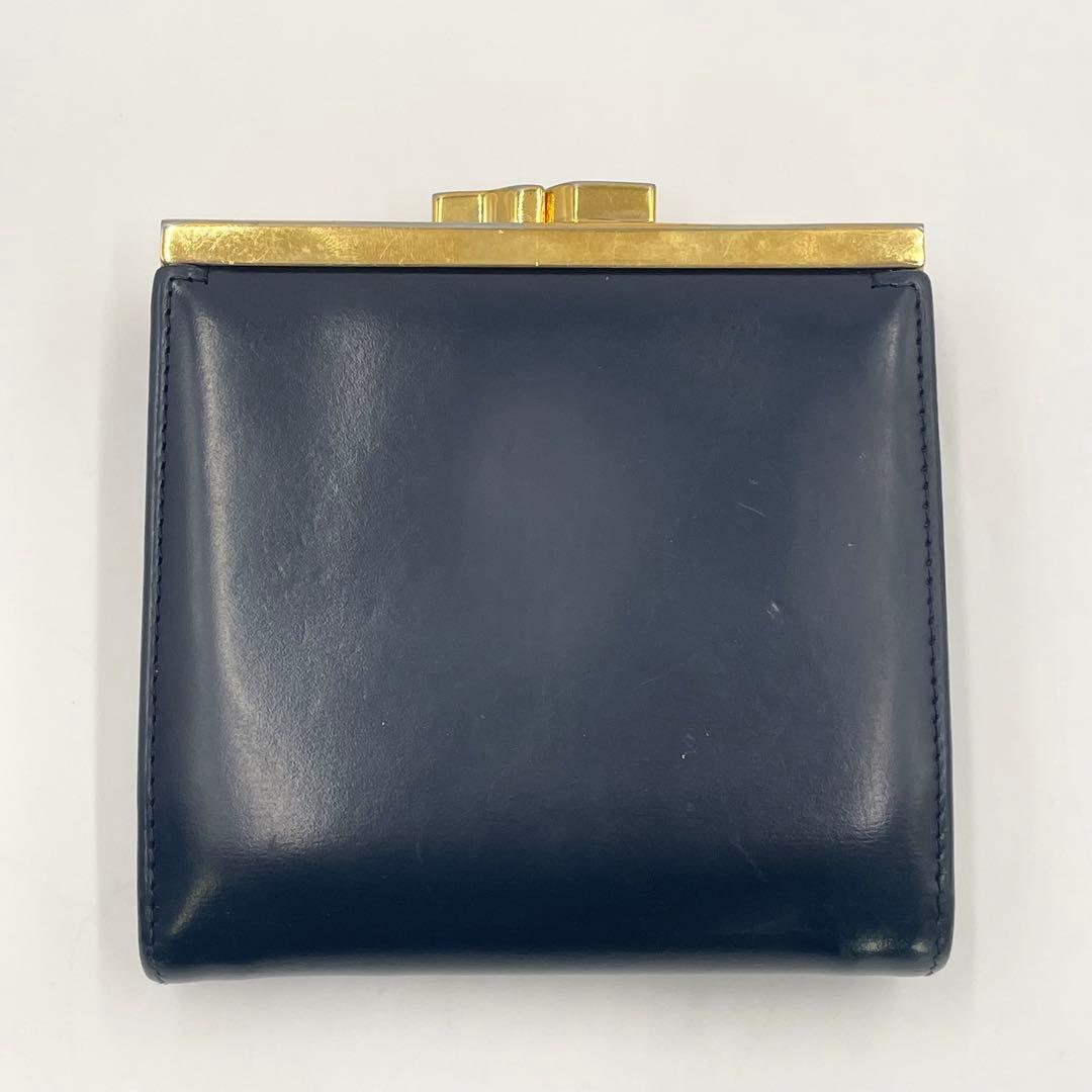 ✨美品✨カルティエ　サファイアライン コンパクト折り財布　ダークネイビー　がま口