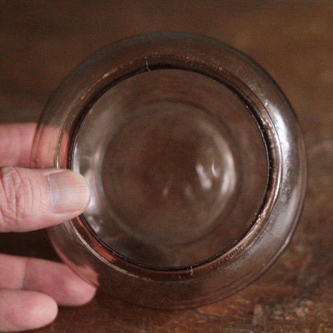 ガラス 塩笥形 小壺 キャンディポット 古道具 アンティーク