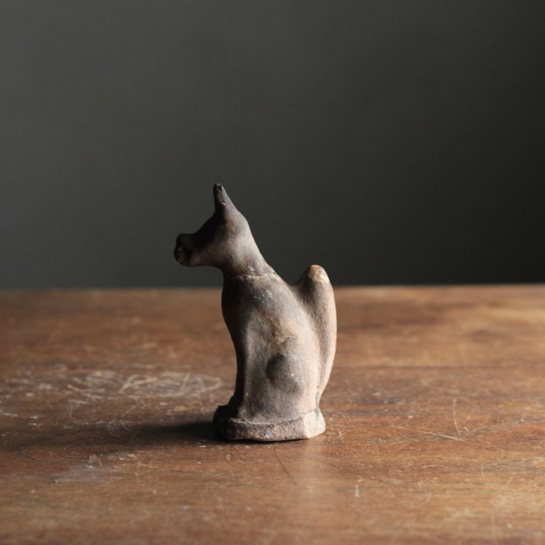 古い 土人形 お稲荷さん 割れ補修あり 郷土人形 民芸 古道具 アンティーク 狐