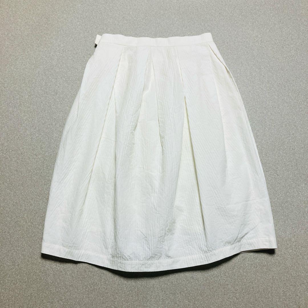 ミナペルホネン sky shadow プリーツスカート 白