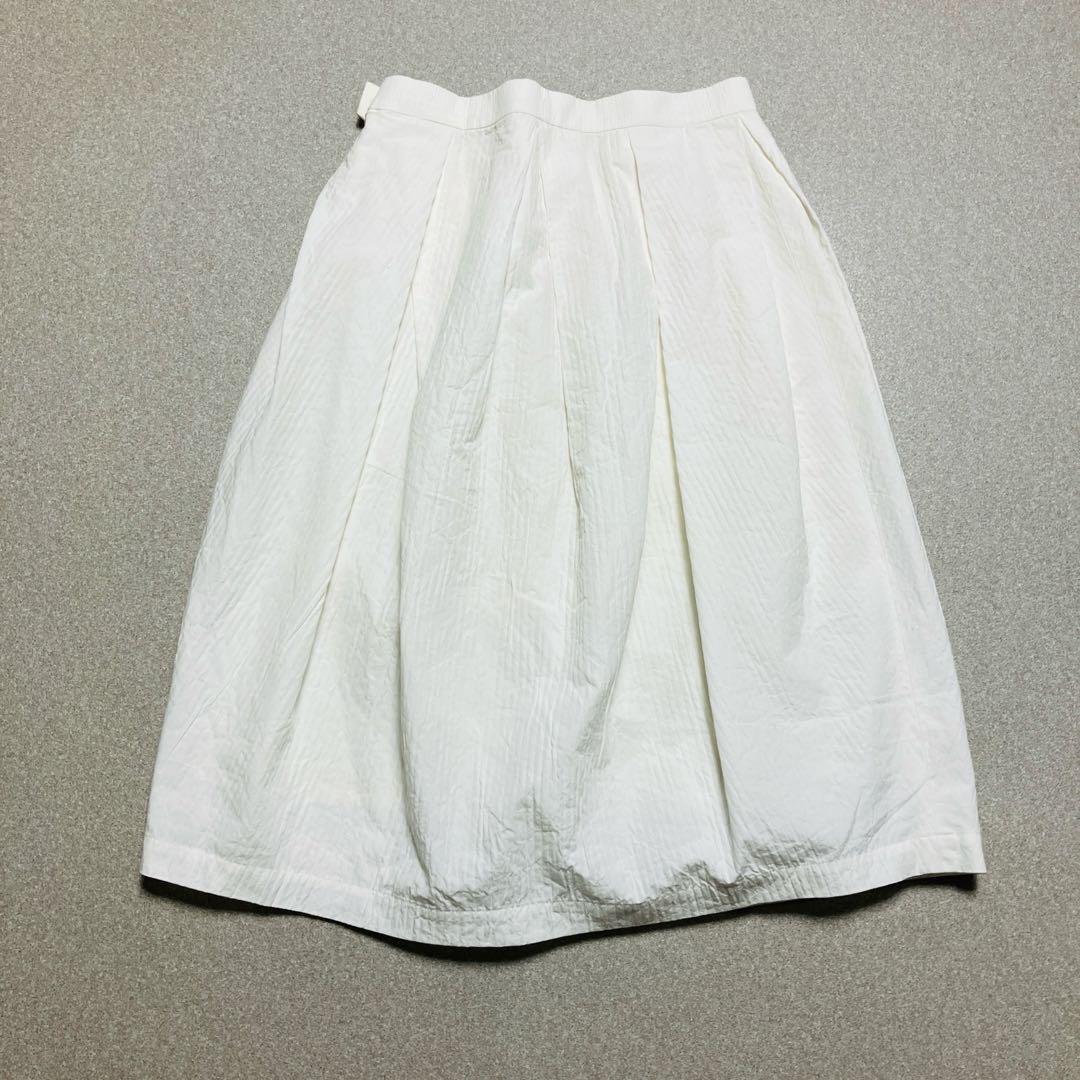 ミナペルホネン sky shadow プリーツスカート 白