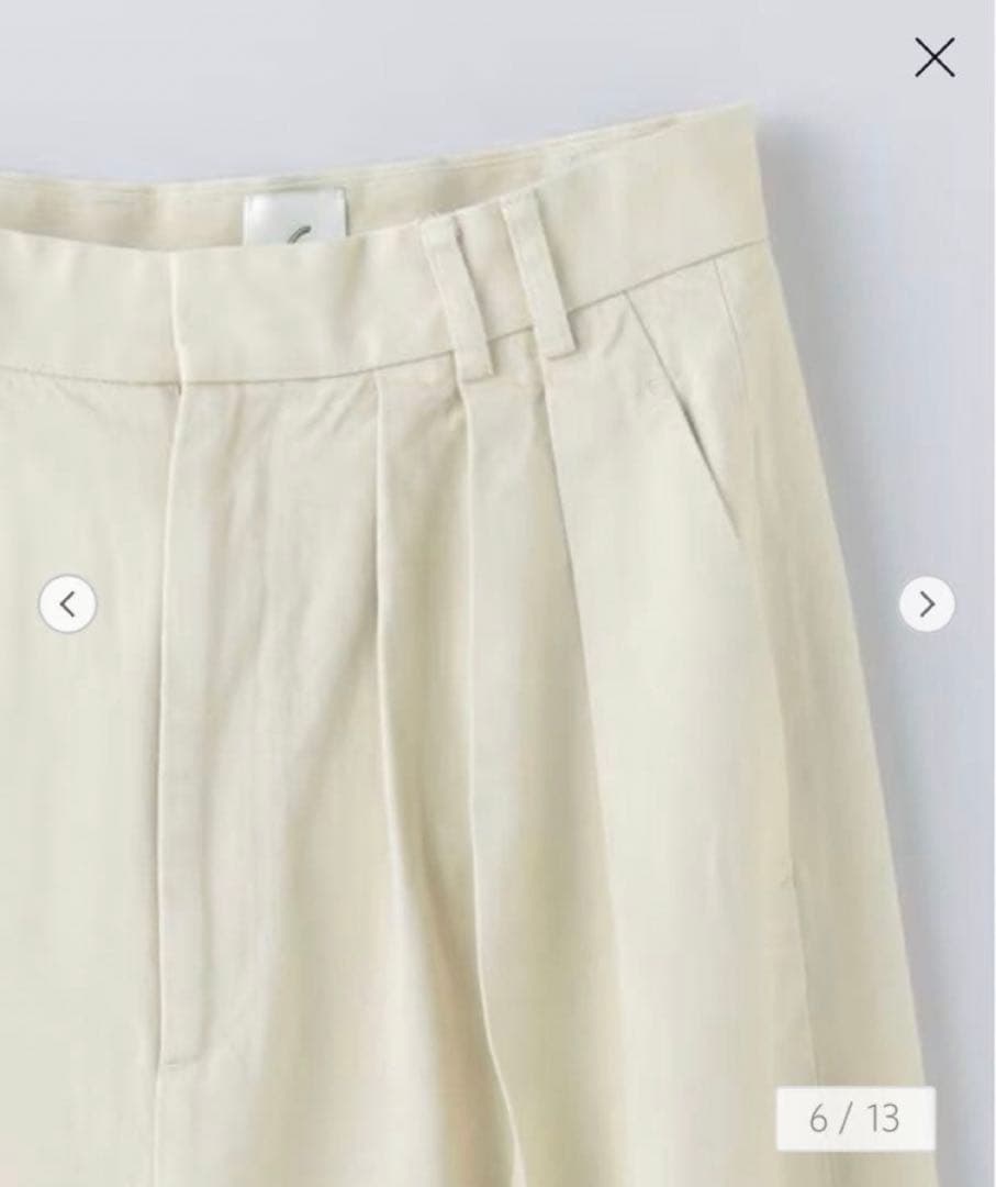 ロク　ベージュ　コットンレーヨンタックパンツ　34サイズ　M相当