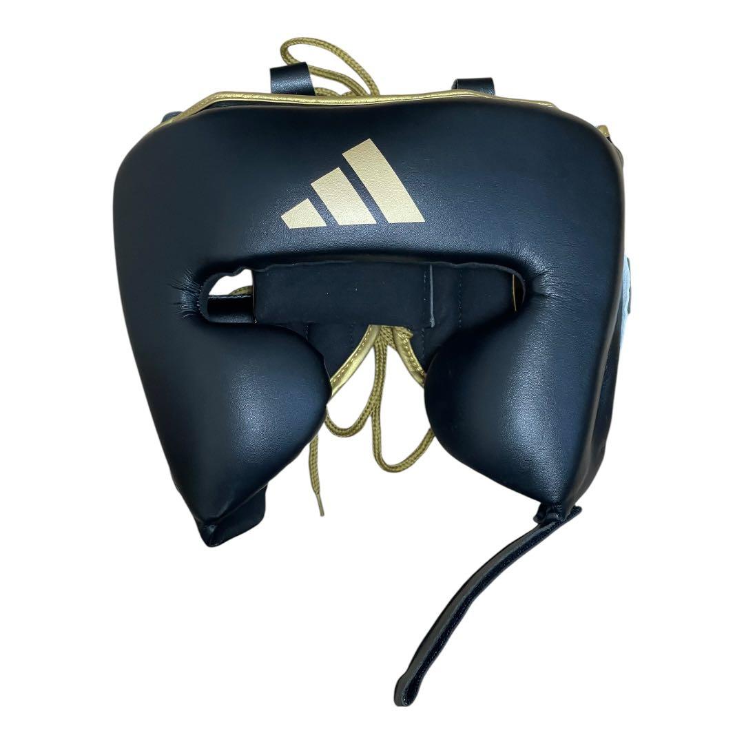 【美品】アディダス ボクシング PRO ヘッドギア ブラックｘゴールド Mサイズ