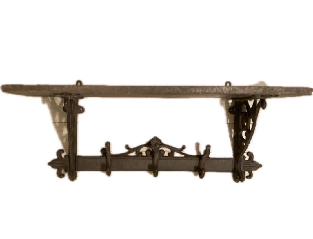 【レア】ヴィンテージ フレンチカントリー　ウォールシェルフ　フック付き