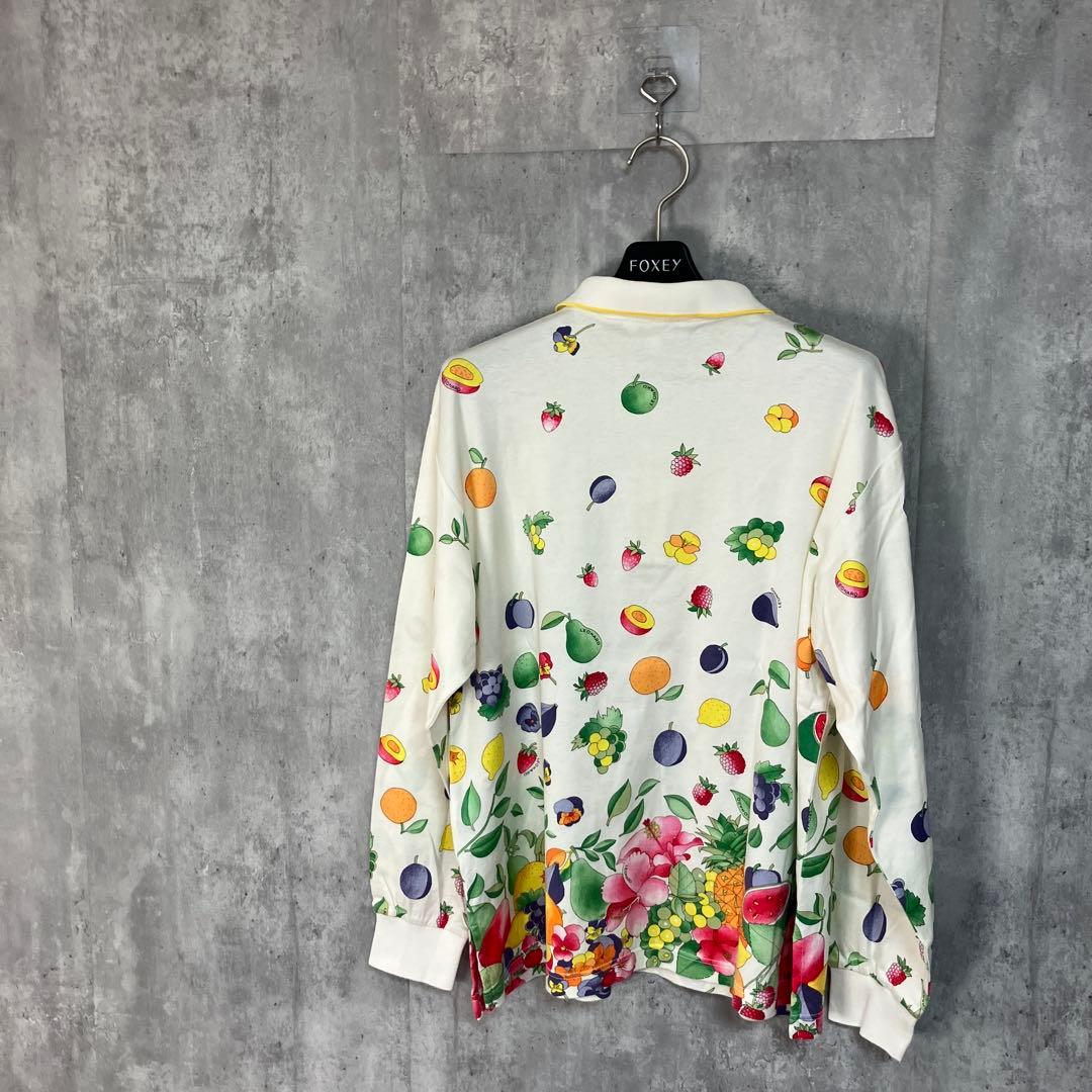 LEONARD フルーツ柄 長袖ポロシャツ LL
