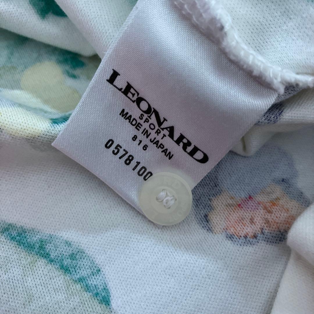 LEONARD フルーツ柄 長袖ポロシャツ LL