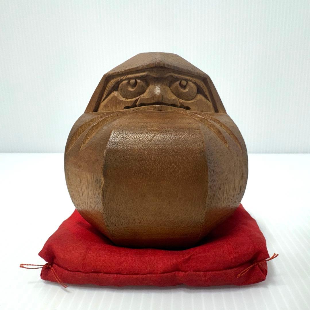 讃岐一刀彫宗家 山中象堂 達磨 だるま 置物 木地 箱無し