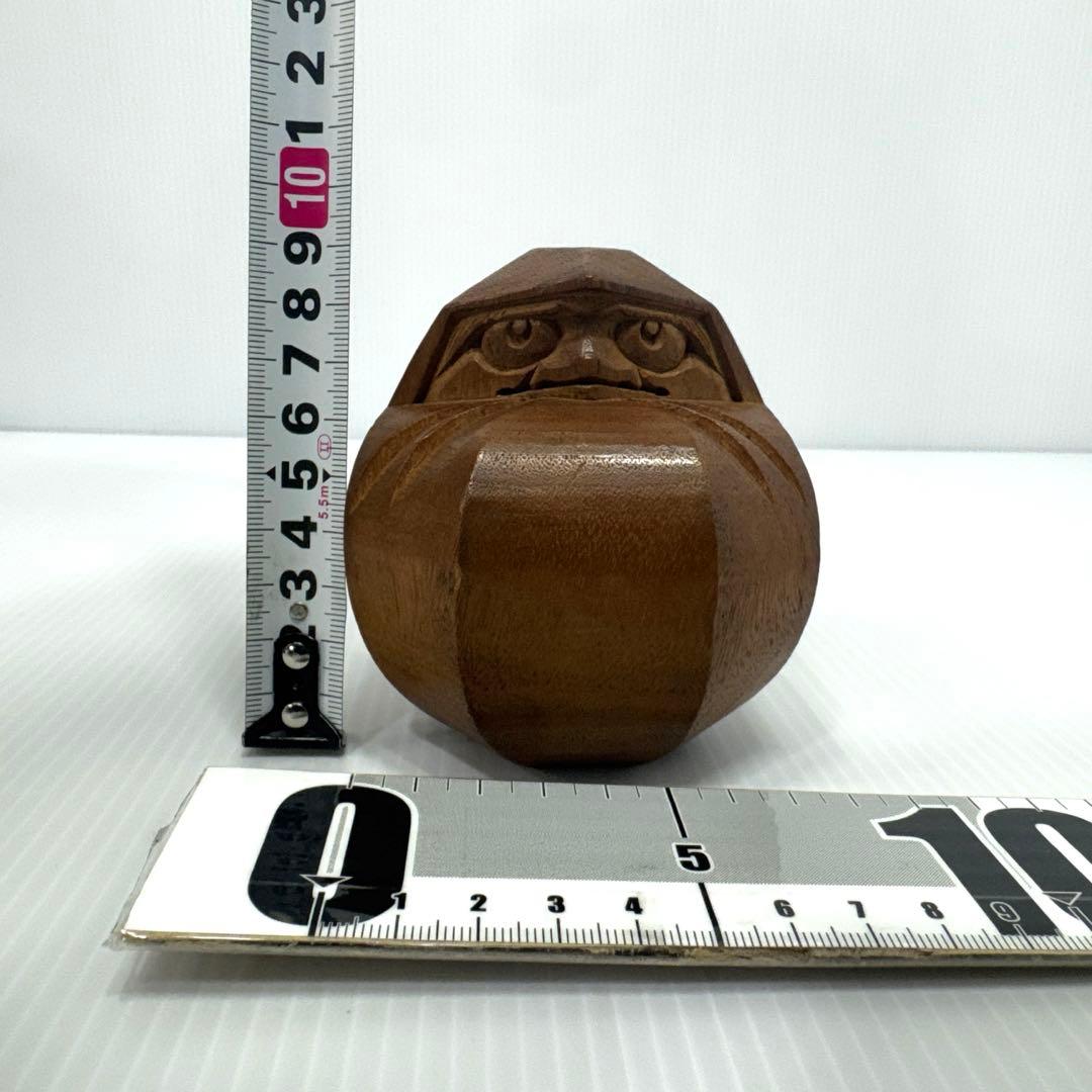 讃岐一刀彫宗家 山中象堂 達磨 だるま 置物 木地 箱無し