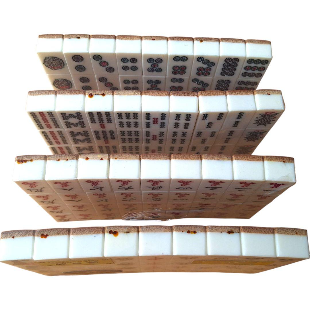未使用品　虎牌　キングバード　麻雀牌　関東書体　背竹　虎一筒　重量牌　レア