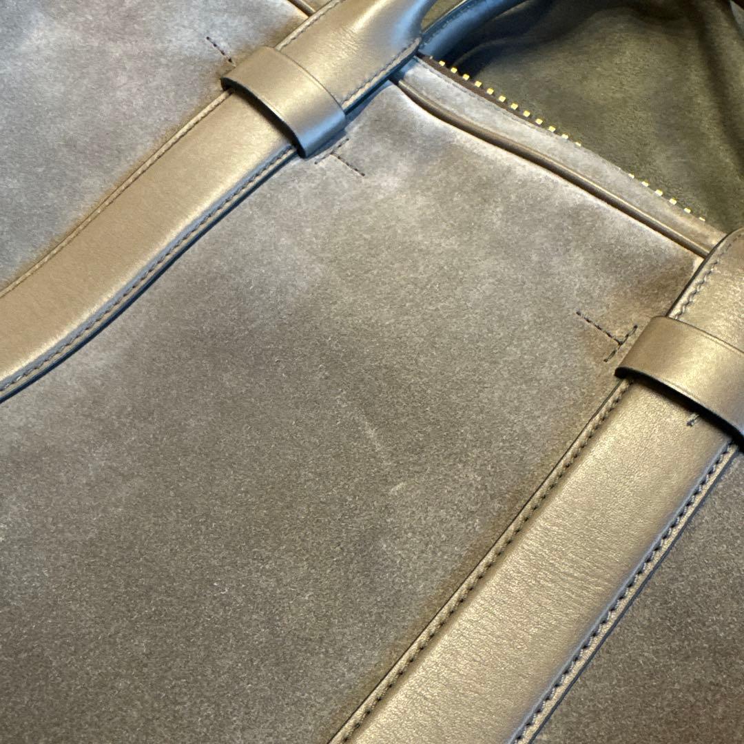 トムフォードグレー スエード ビジネスバッグ