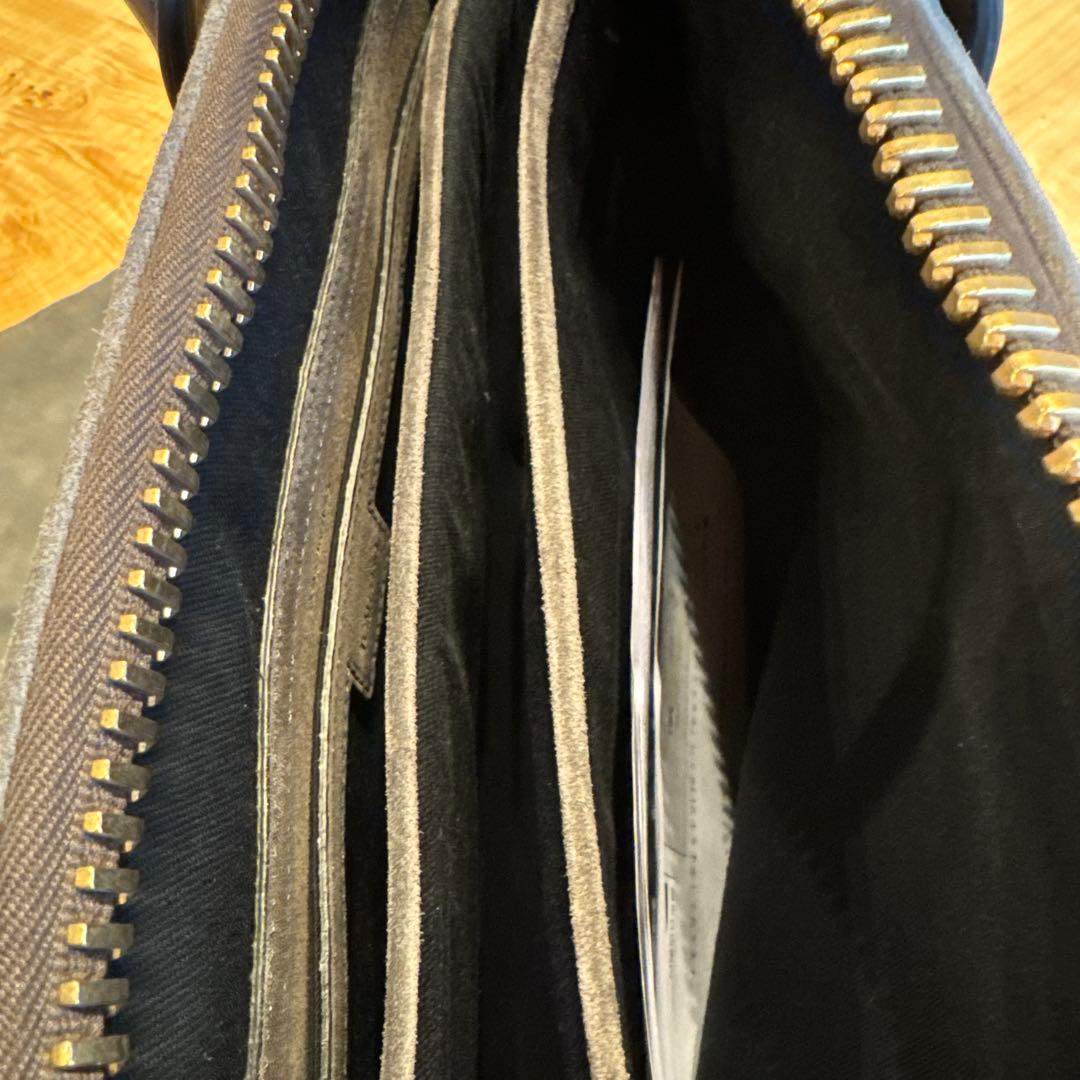 トムフォードグレー スエード ビジネスバッグ