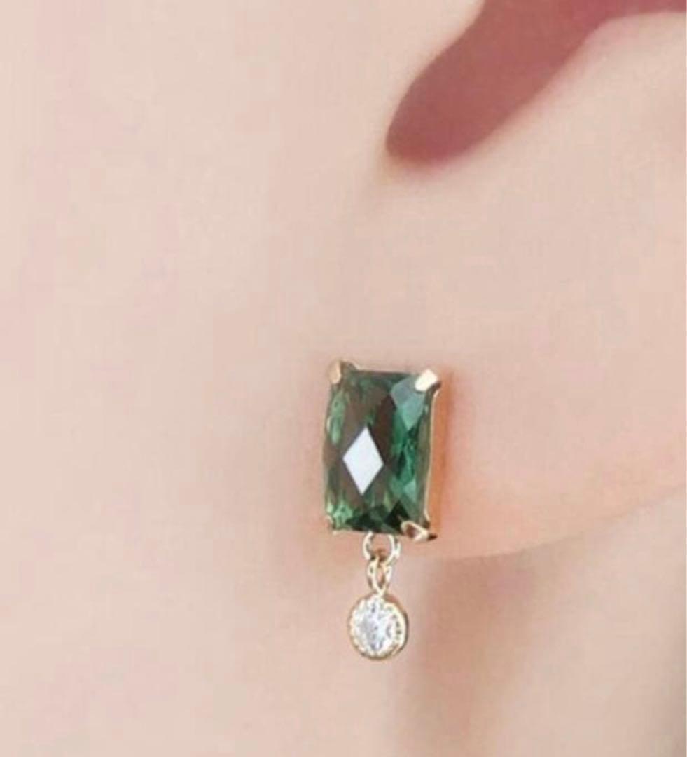 グリーンクォーツ テイクアップ ピアス