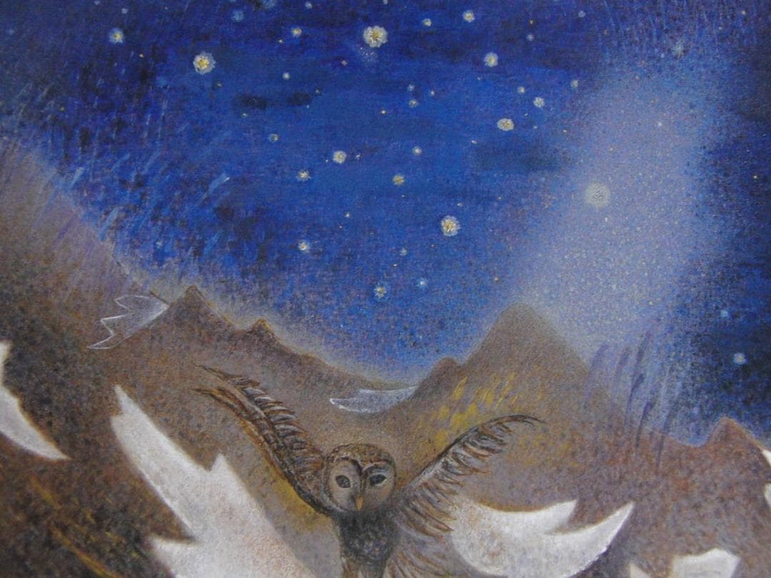 中村セツ子、【雪渓と天の川】、希少な額装用画集より、新品額装付