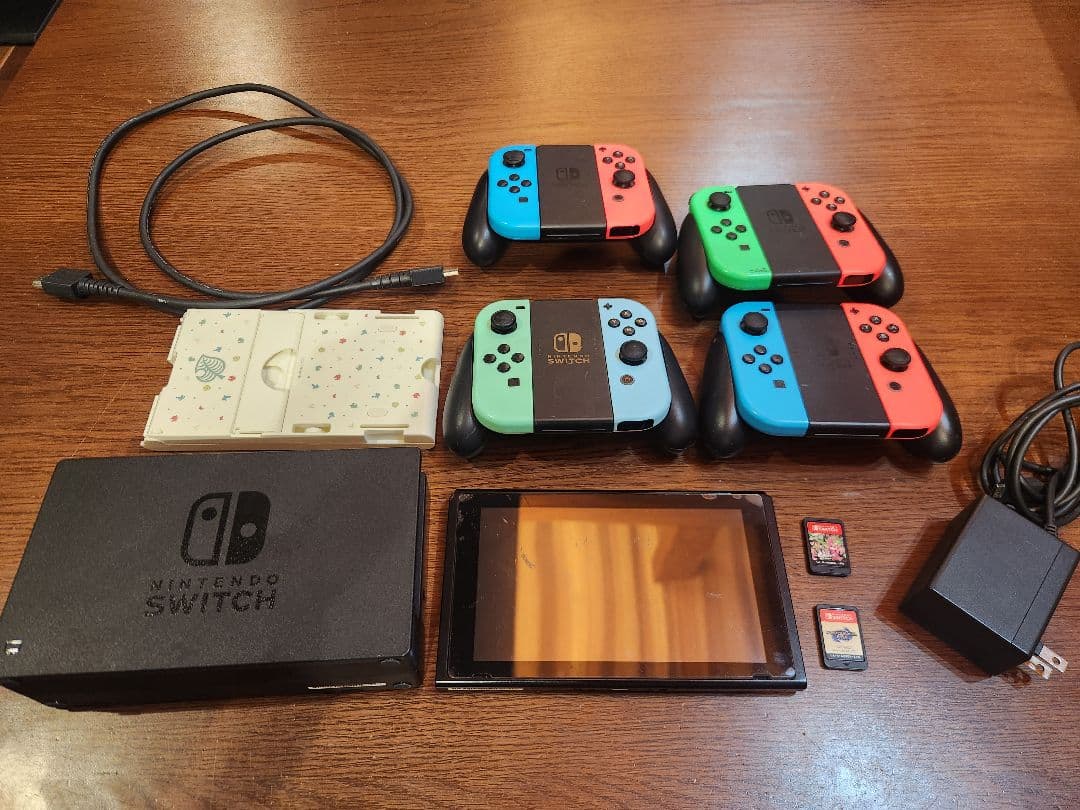 Nintendo Switch 本体 ジョイコン4個 ゲームカード2枚