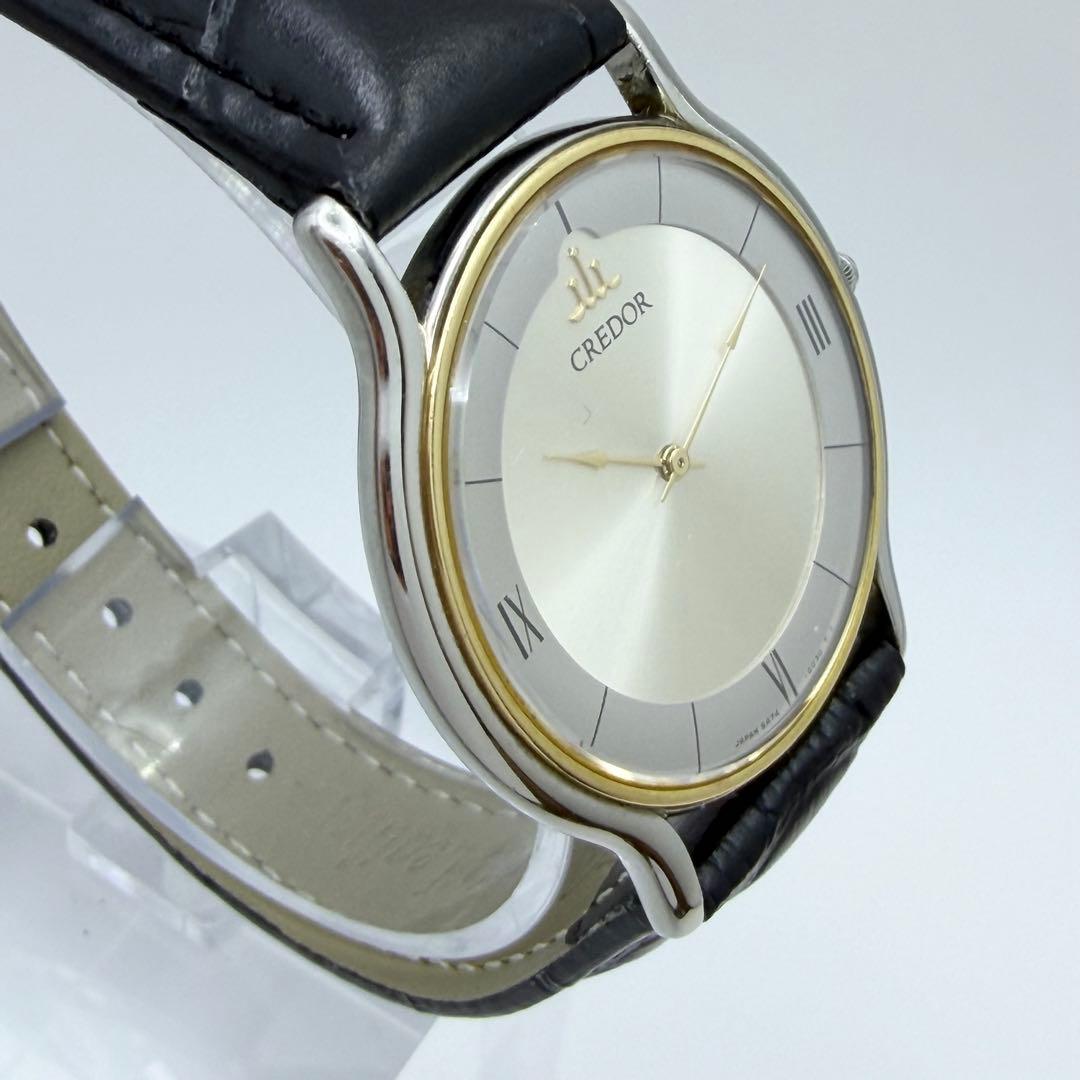 【稼働 新品電池】セイコー クレドール 18KT クォーツ 5A74-0020