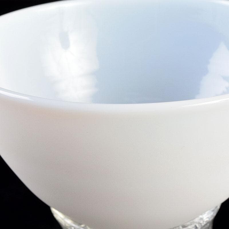 ガラス工芸　山巓堂　末國清吉作　台付盃　共箱　N　9128