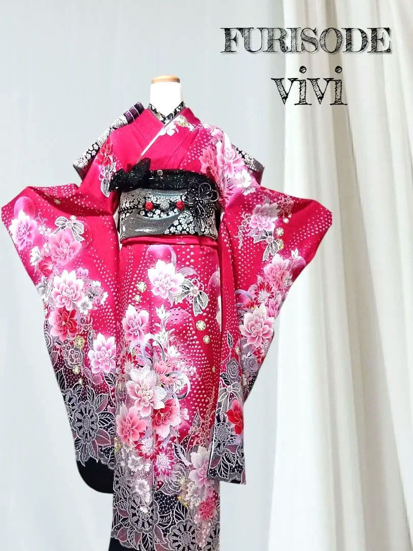 成人式　ブランドvivi高級振袖フルセット　卒業式 トーク帽レース手袋付　特価