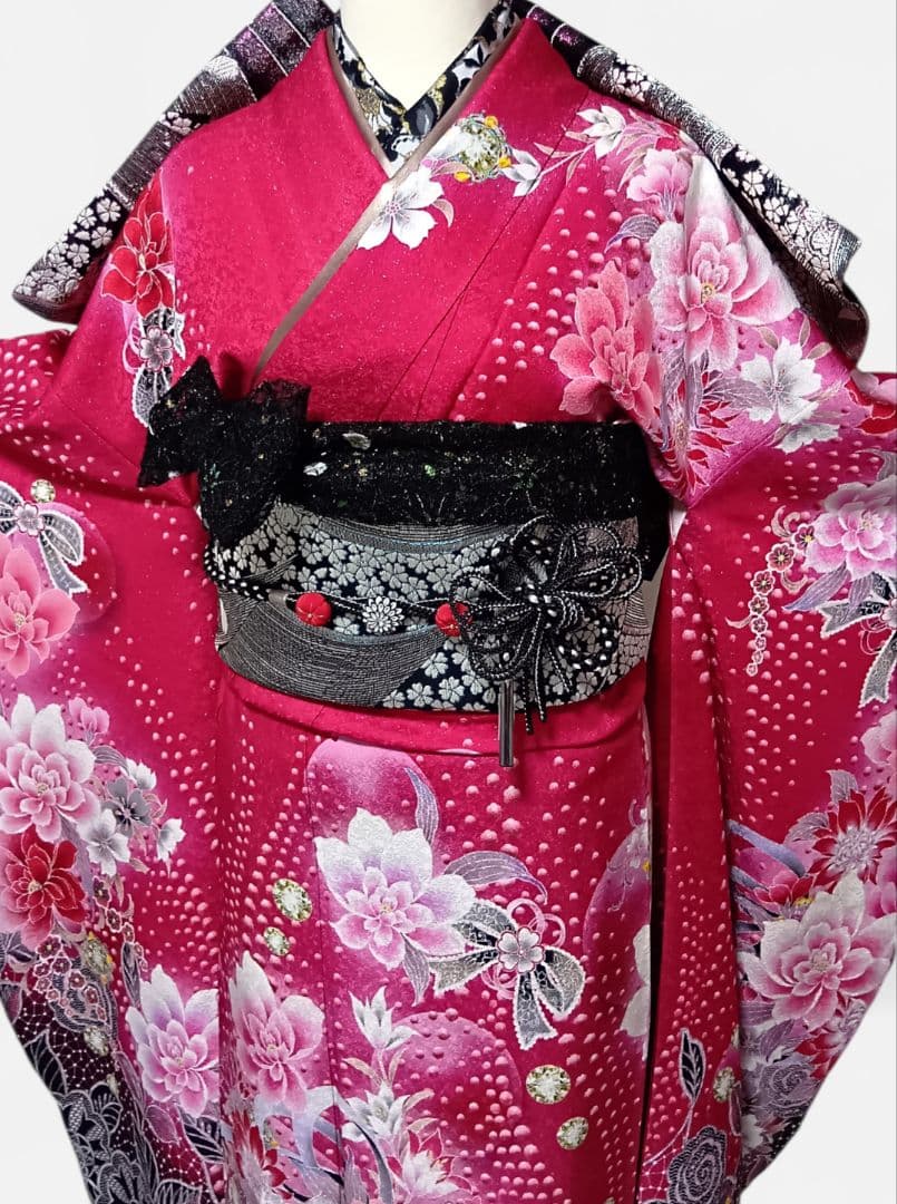 成人式　ブランドvivi高級振袖フルセット　卒業式 トーク帽レース手袋付　特価