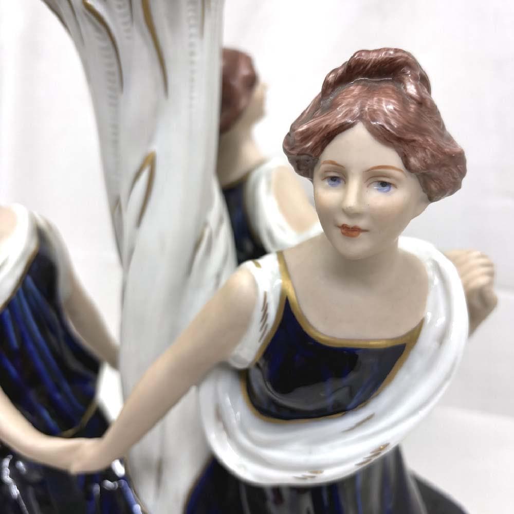 ロイヤル・ダックス・ボヘミア 三美神 大型フィギュリン41cm 花瓶 D刻印