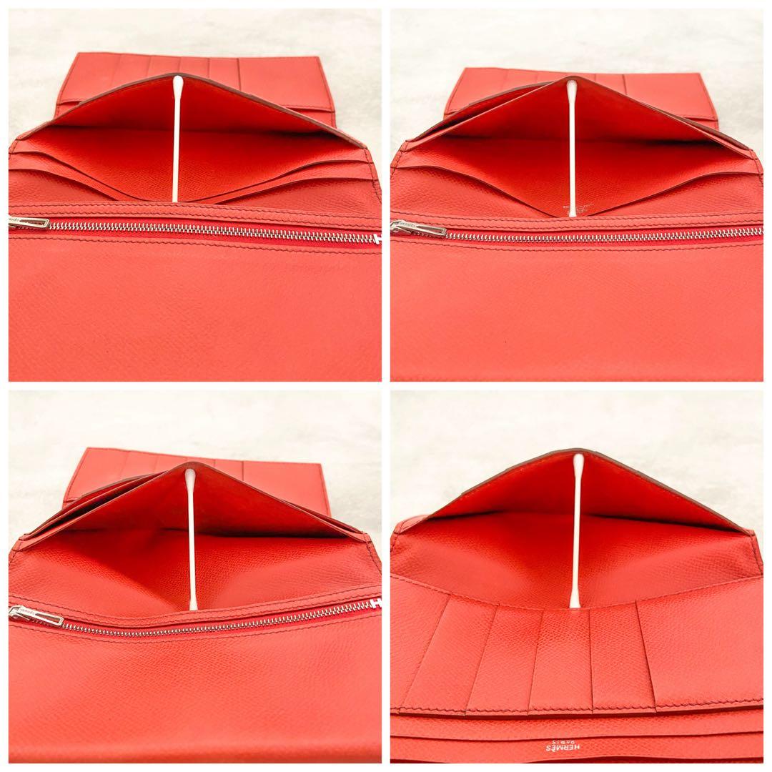 HERMES エルメス ベアン クシュベル シルバー金具 □C刻印 三つ折り財布