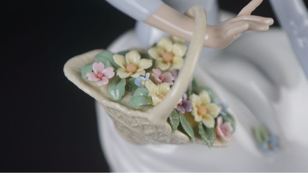 リヤドロ LLADRO 風のいたずら 01006767 置物 花 女性 美品