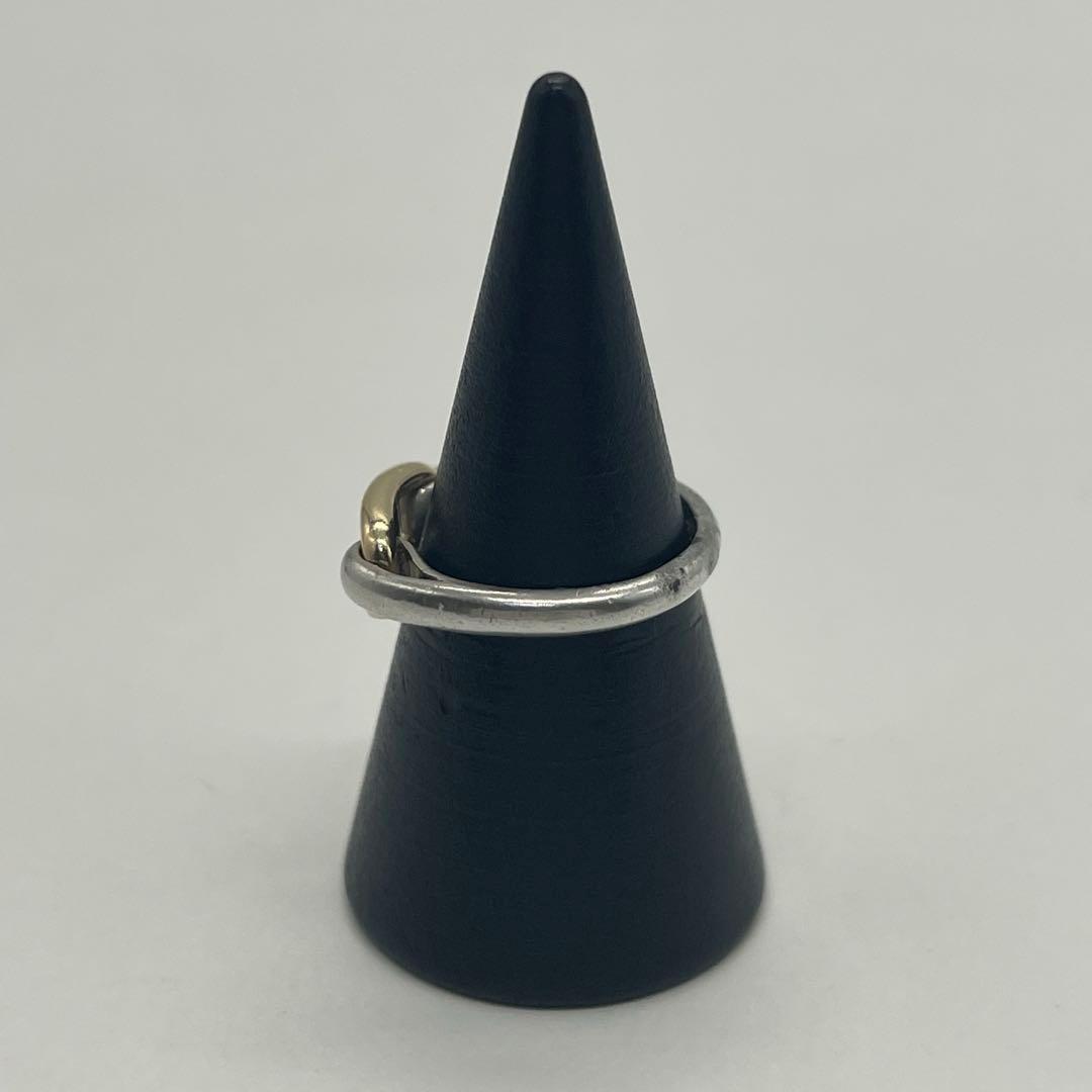 エルメス HERMES シェーヌダンクル リング 9号 SV YG コンビ