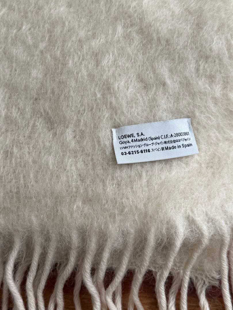 【美品】LOEWE ロエベ モヘア マフラー アイボリー 正規品