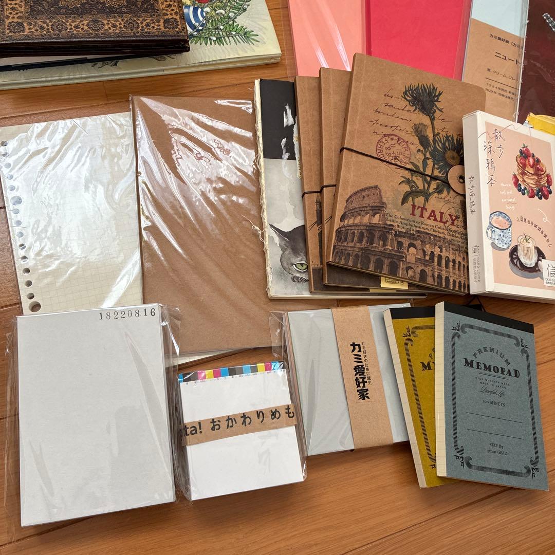 紙モノ　コラージュ素材　ノート　スタンプ　おすそわけファイル　ジャンクジャーナル
