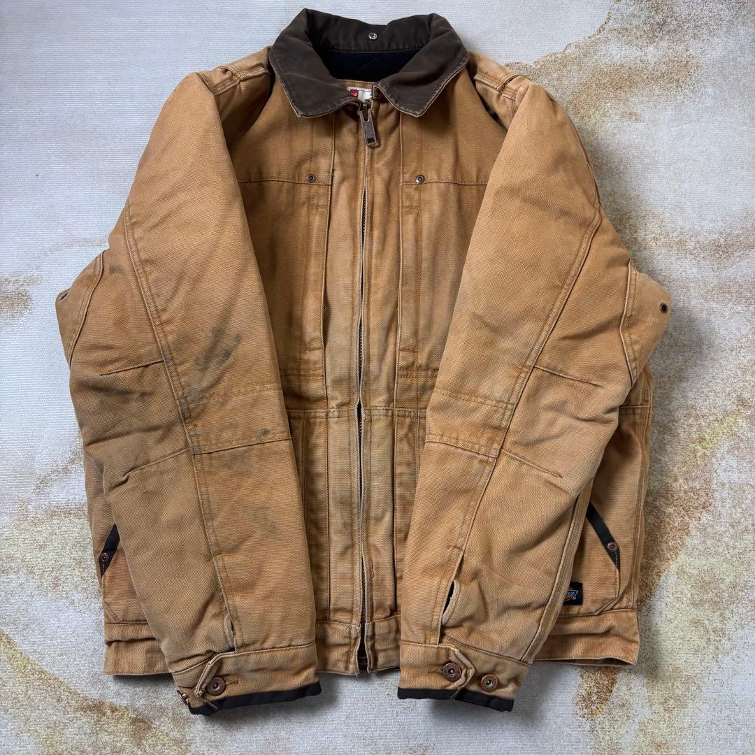 【古着】Dickies中綿ダックワークJKT茶Lフェード