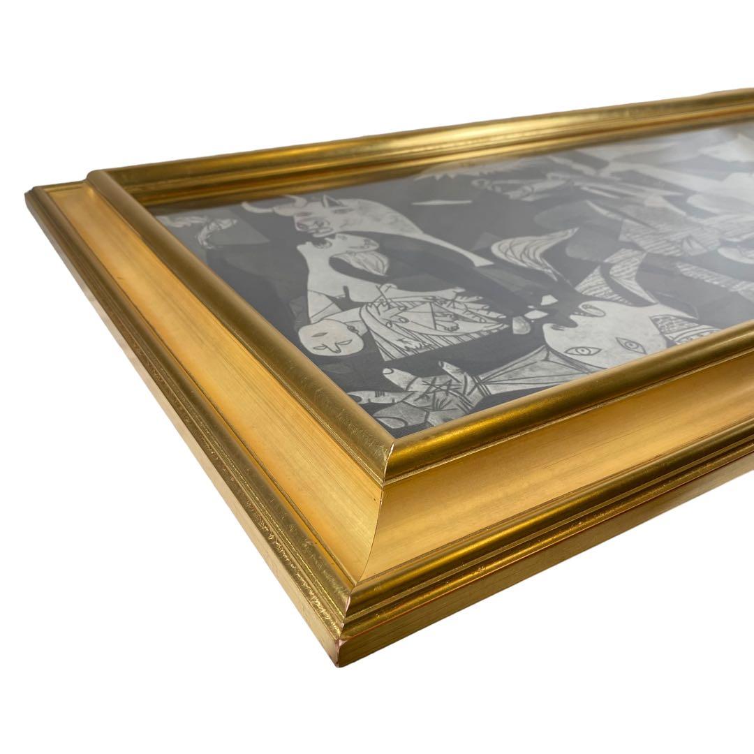 送料無料 パブロ ピカソ ゲルニカ キャンバス 額縁付 絵画 複製画 リトグラフ