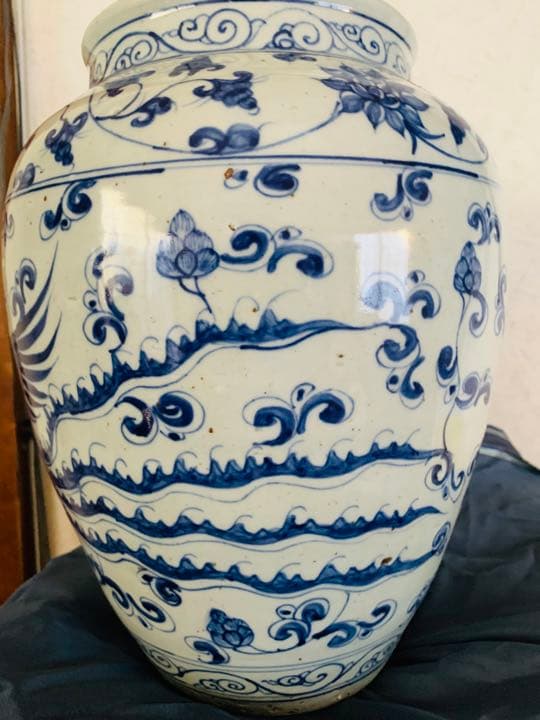 中国明時代染付(青花)大壺