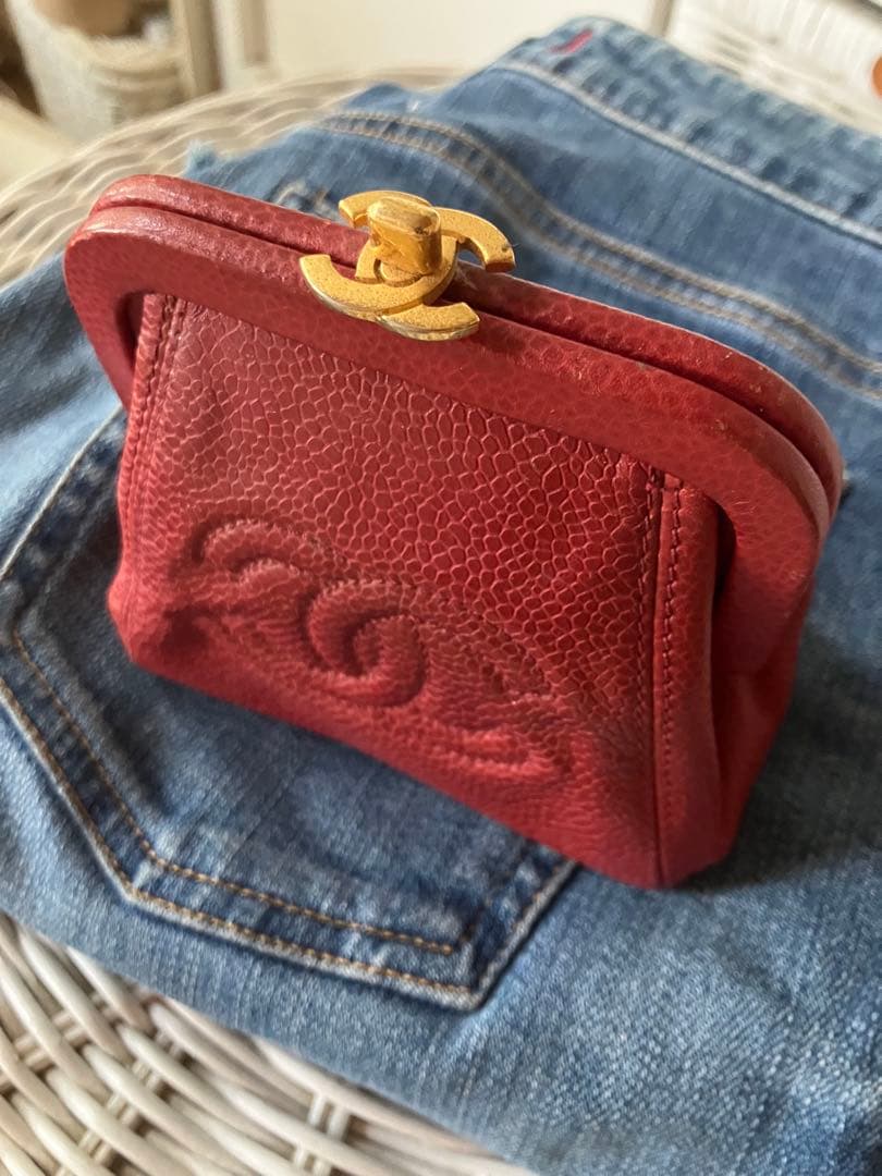 激レア❤️CHANEL❤️ヴィンテージ❤️ミニ財布❤️小銭入れ　レッド