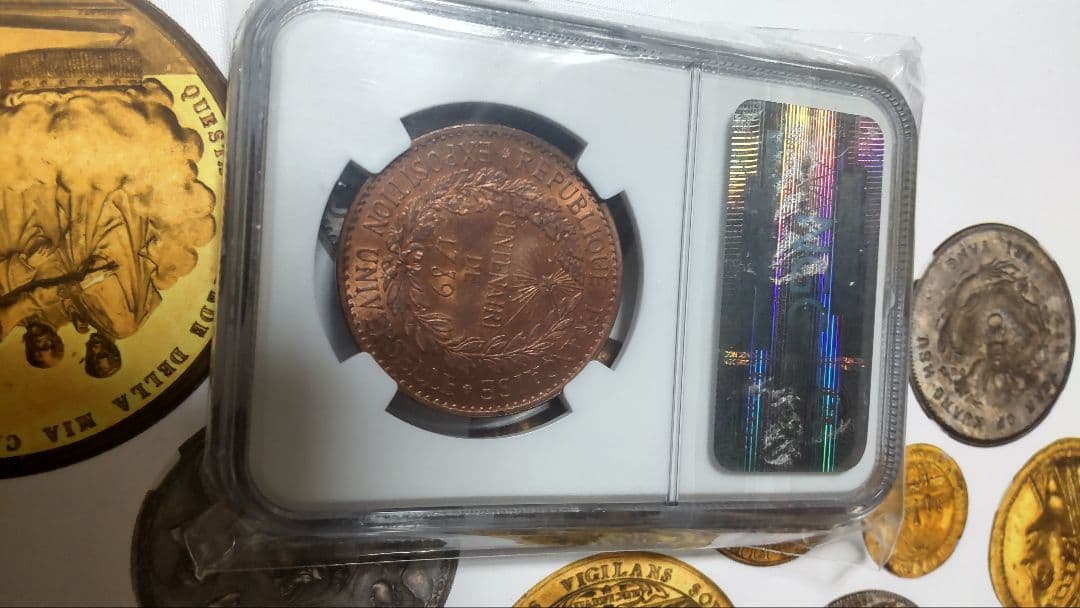 渓流あまごさん 優先 NGC-MS63RB フランス 万国博覧会記念 メダル