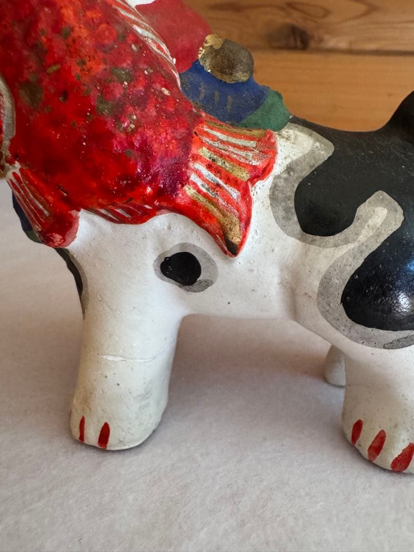 希少 中野土人形 奈良久雄 『鯛狆』郷土玩具 民藝 伝統文化 長野県