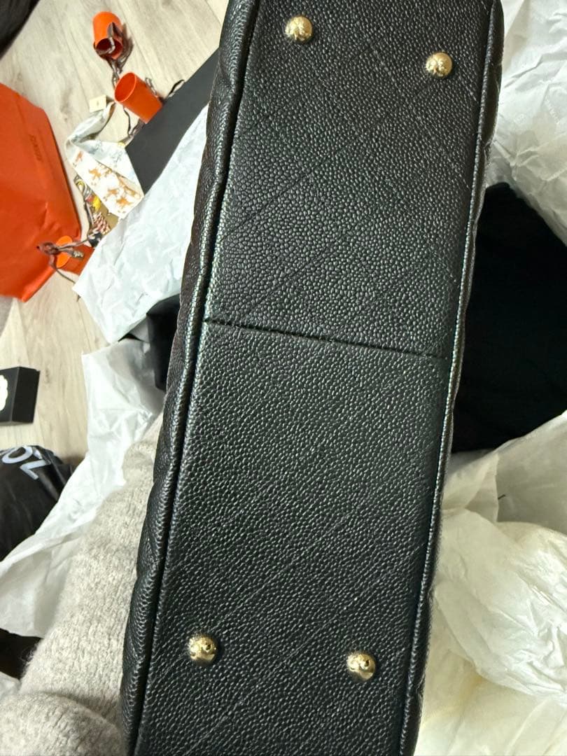 Chanel ブラック キルティング トートバッグ