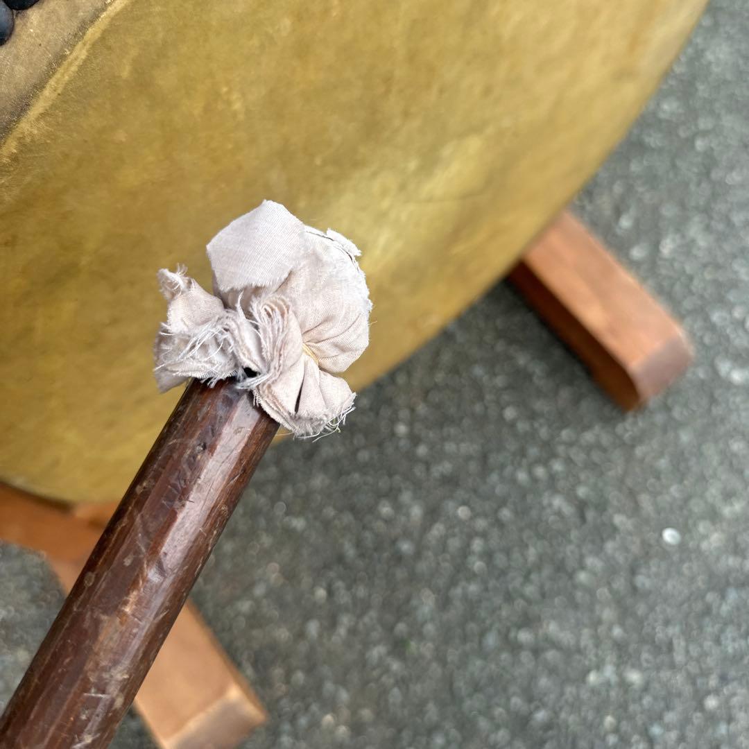 瞬間的お値下げ❣️ヴィンテージ　和太鼓 木製フレーム バチ付き