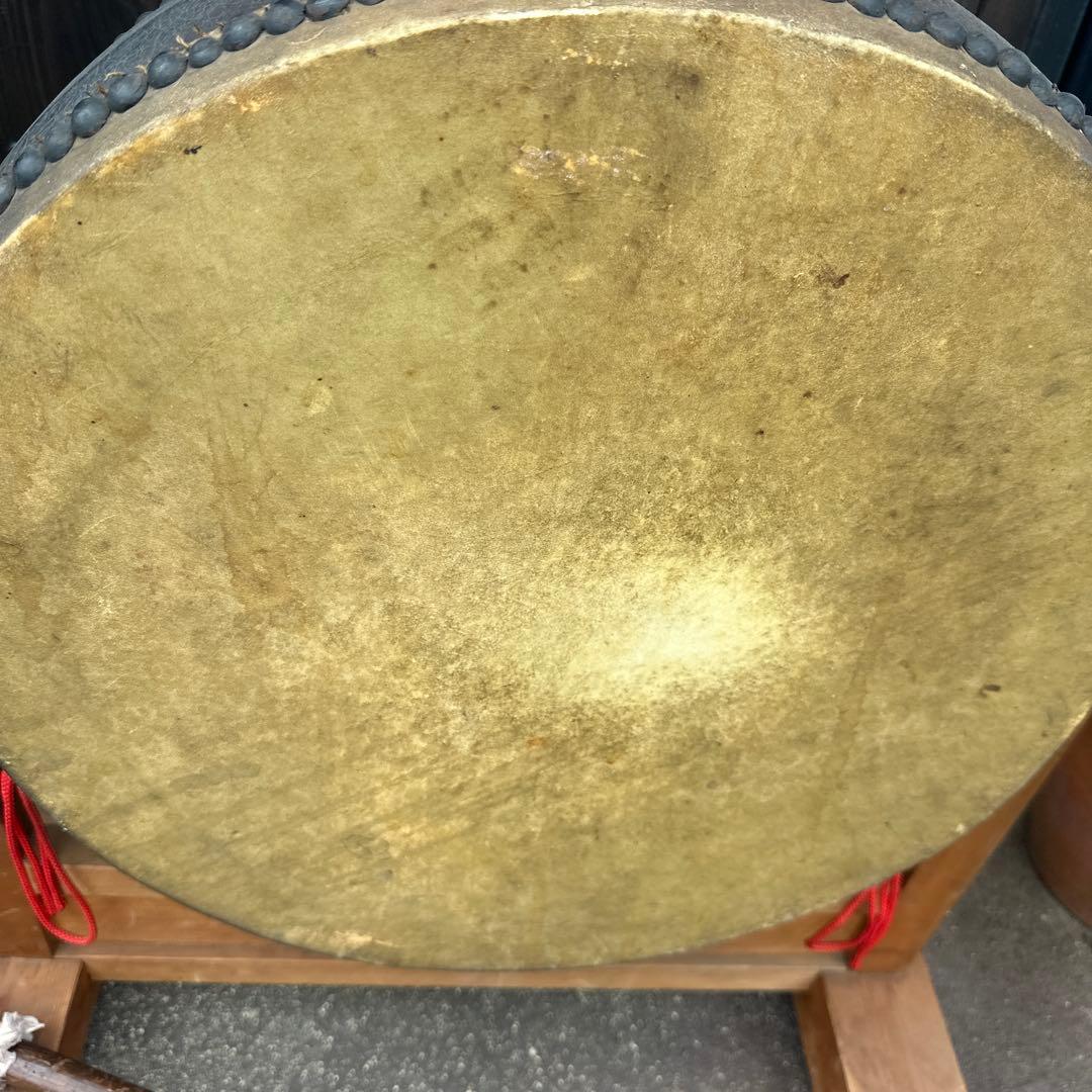 瞬間的お値下げ❣️ヴィンテージ　和太鼓 木製フレーム バチ付き