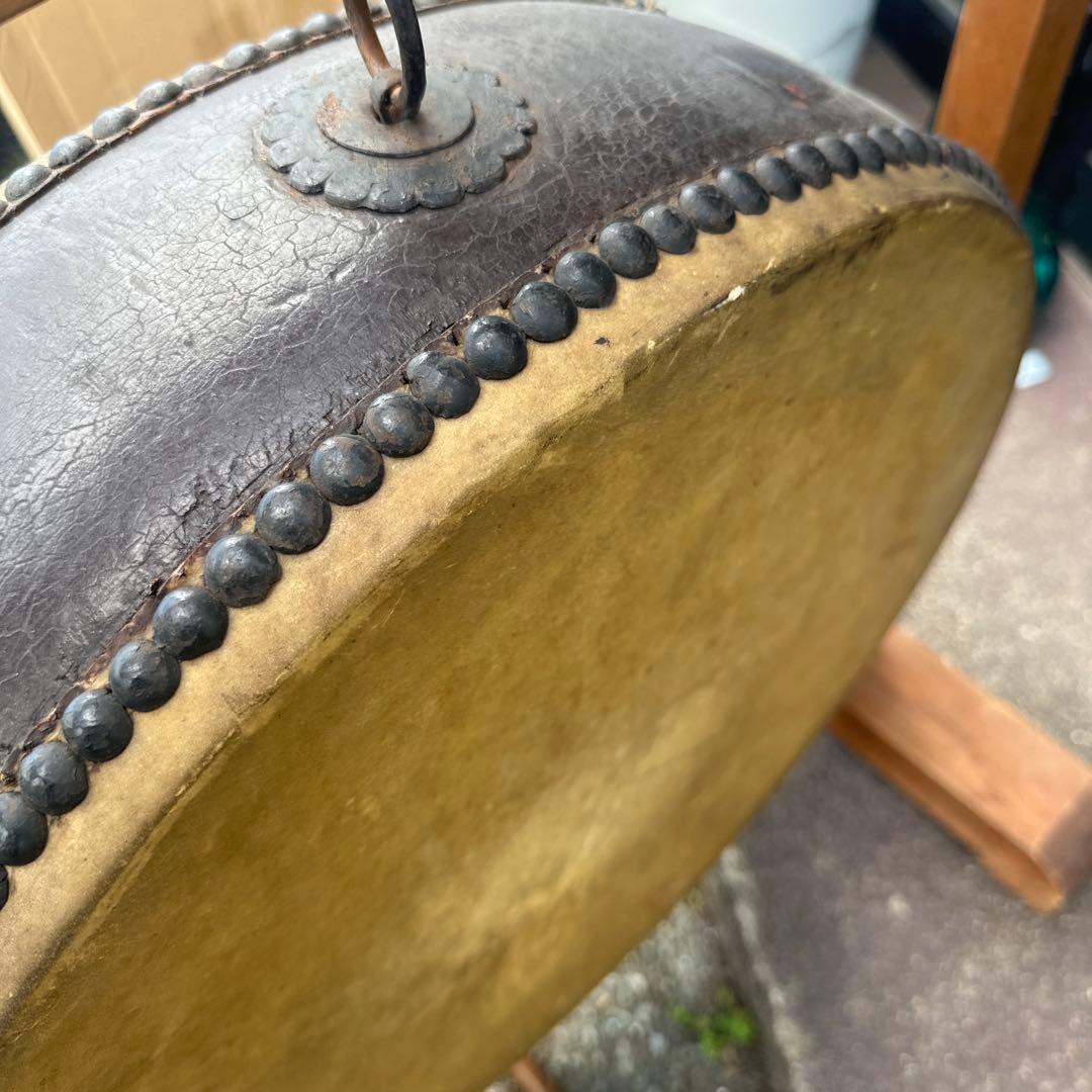 瞬間的お値下げ❣️ヴィンテージ　和太鼓 木製フレーム バチ付き