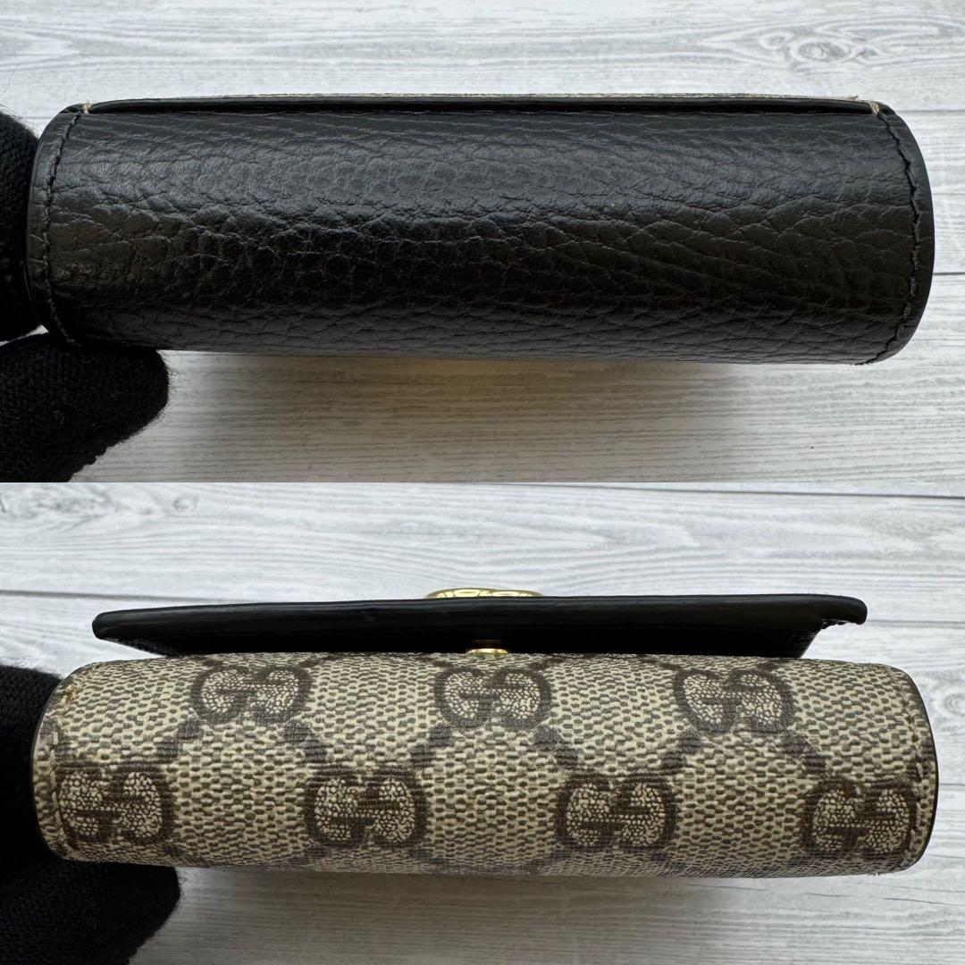 【極美品】GUCCI 二つ折り財布 GG柄 スプリーム マーモント ブラック