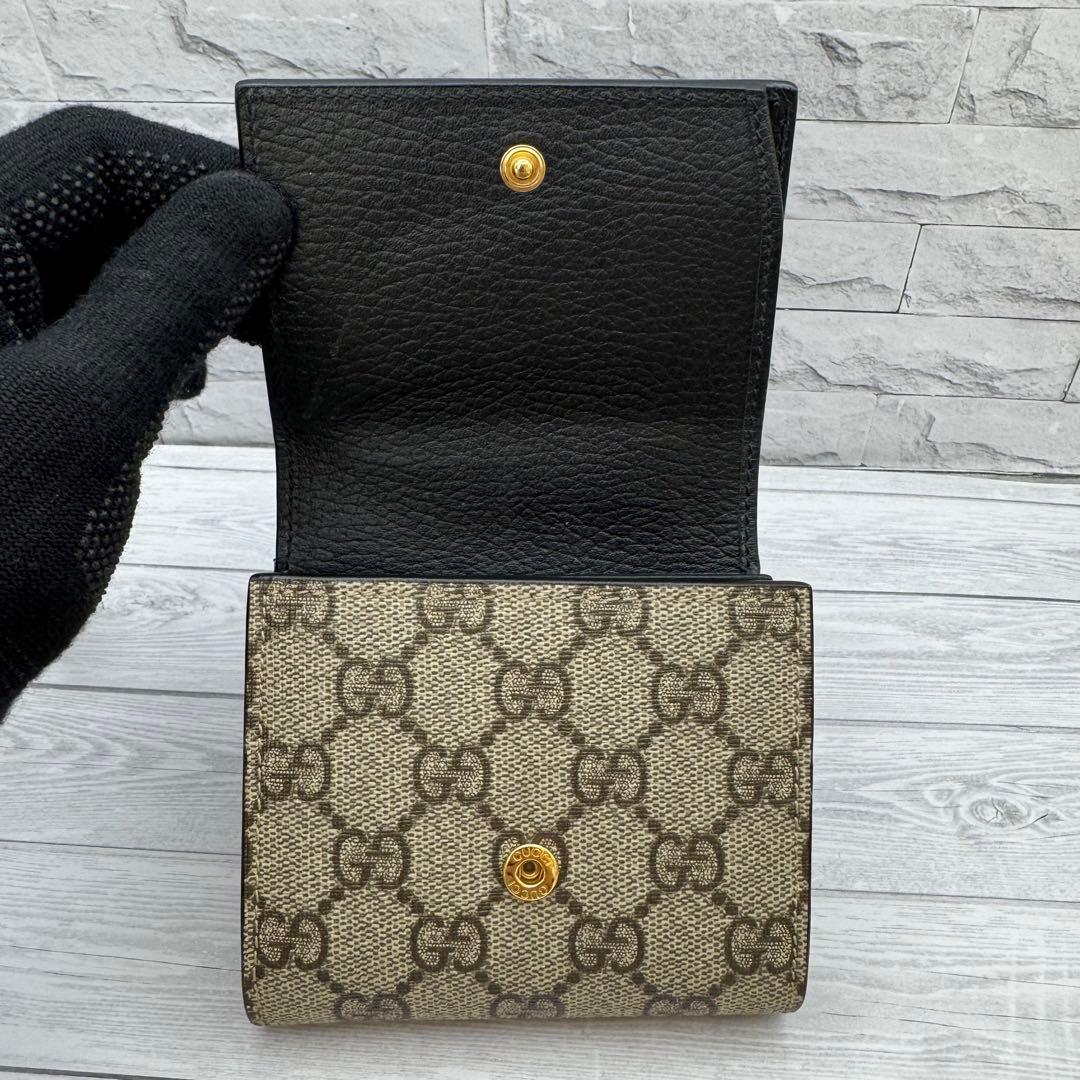【極美品】GUCCI 二つ折り財布 GG柄 スプリーム マーモント ブラック