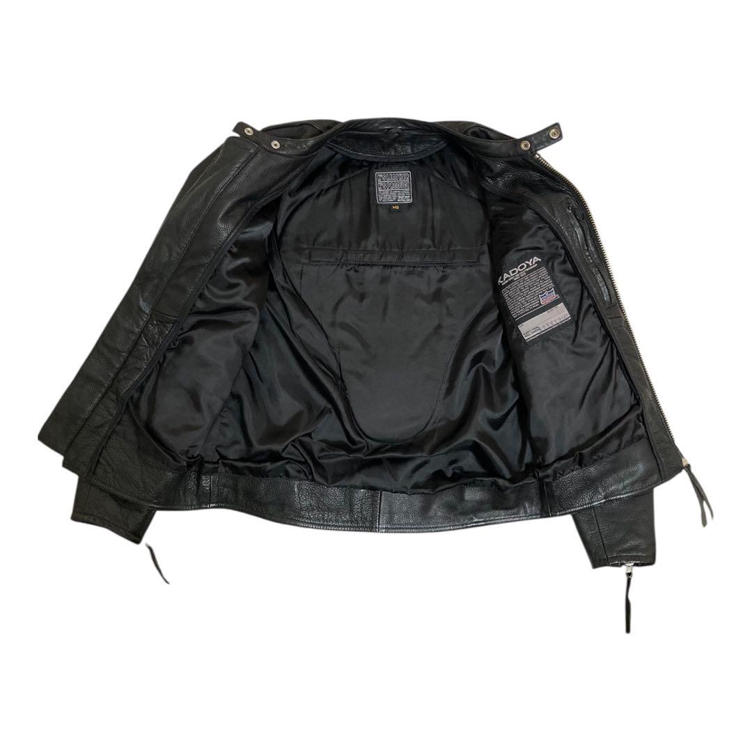 【美品】カドヤ　シングルレザージャケット パット&ライナー付き
