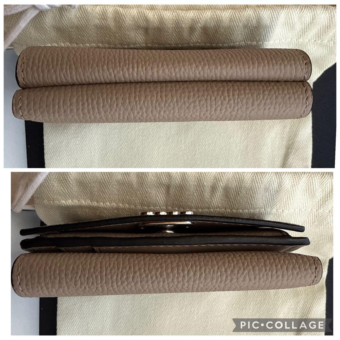 ロエベ アナグラム トライフォールド ウォレット（ペブルグレインカーフ）サンド