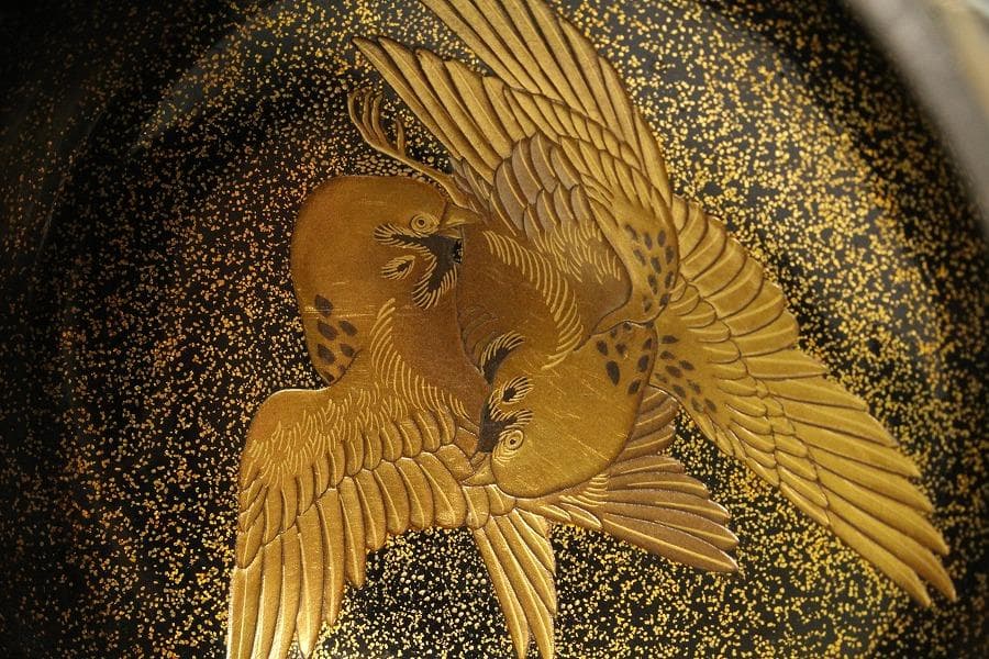 極上 双雀蒔絵 椀 一対 明治(K-A838)