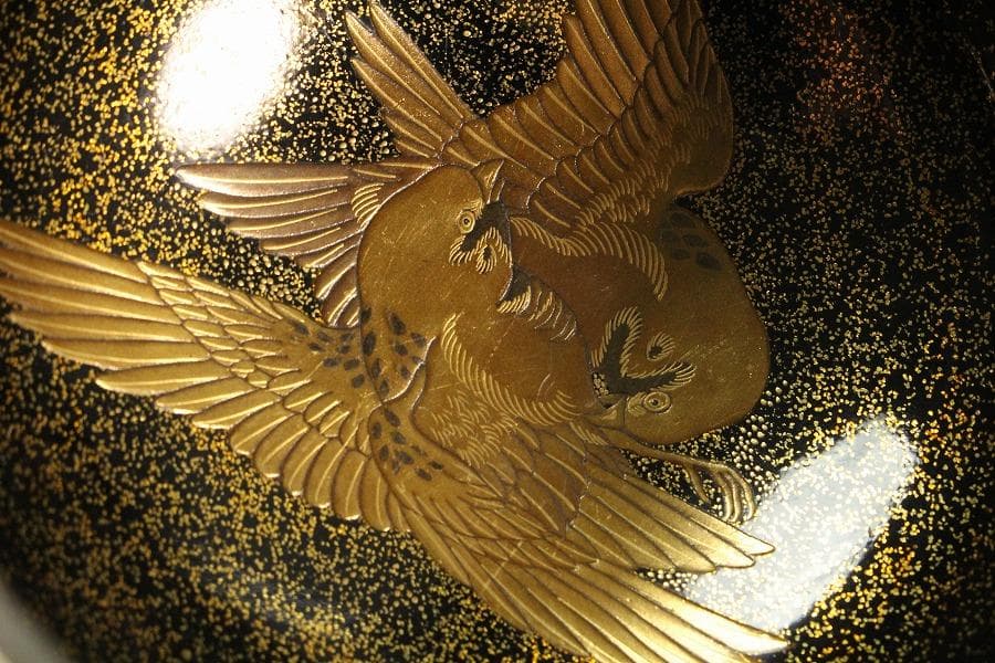 極上 双雀蒔絵 椀 一対 明治(K-A838)